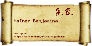 Hafner Benjamina névjegykártya